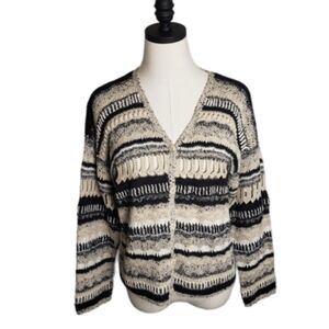 Sigrid Olsen Crocheted by Hand Cardigan Sweater  Size M
